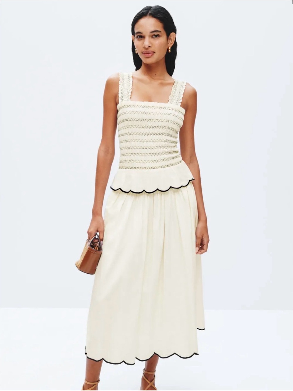 Fifteen Twenty White Smocked Top and Skirt